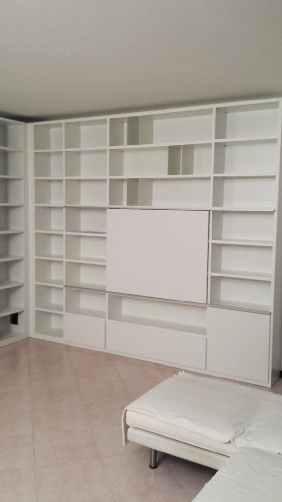 Libreria su misura rovere bianco Spagnol